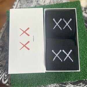 Black with White KAWS XX Socks